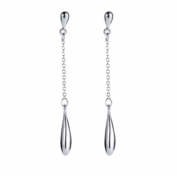 Any 2/$20! Silver Water Drop Stud Earrings - Picture 4 of 7